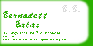 bernadett balas business card